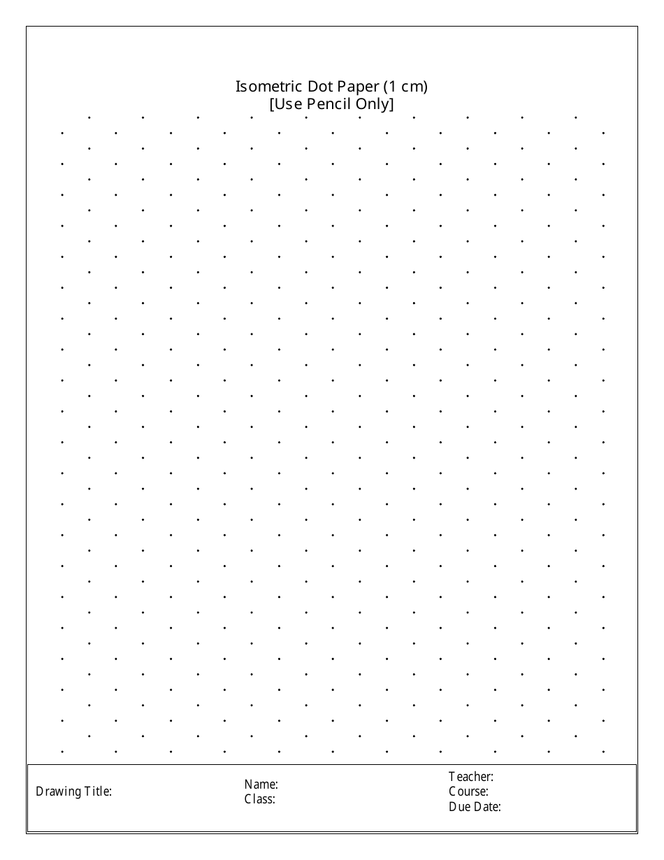 Black 1 Cm Isometric Dot Paper Template, Page 1