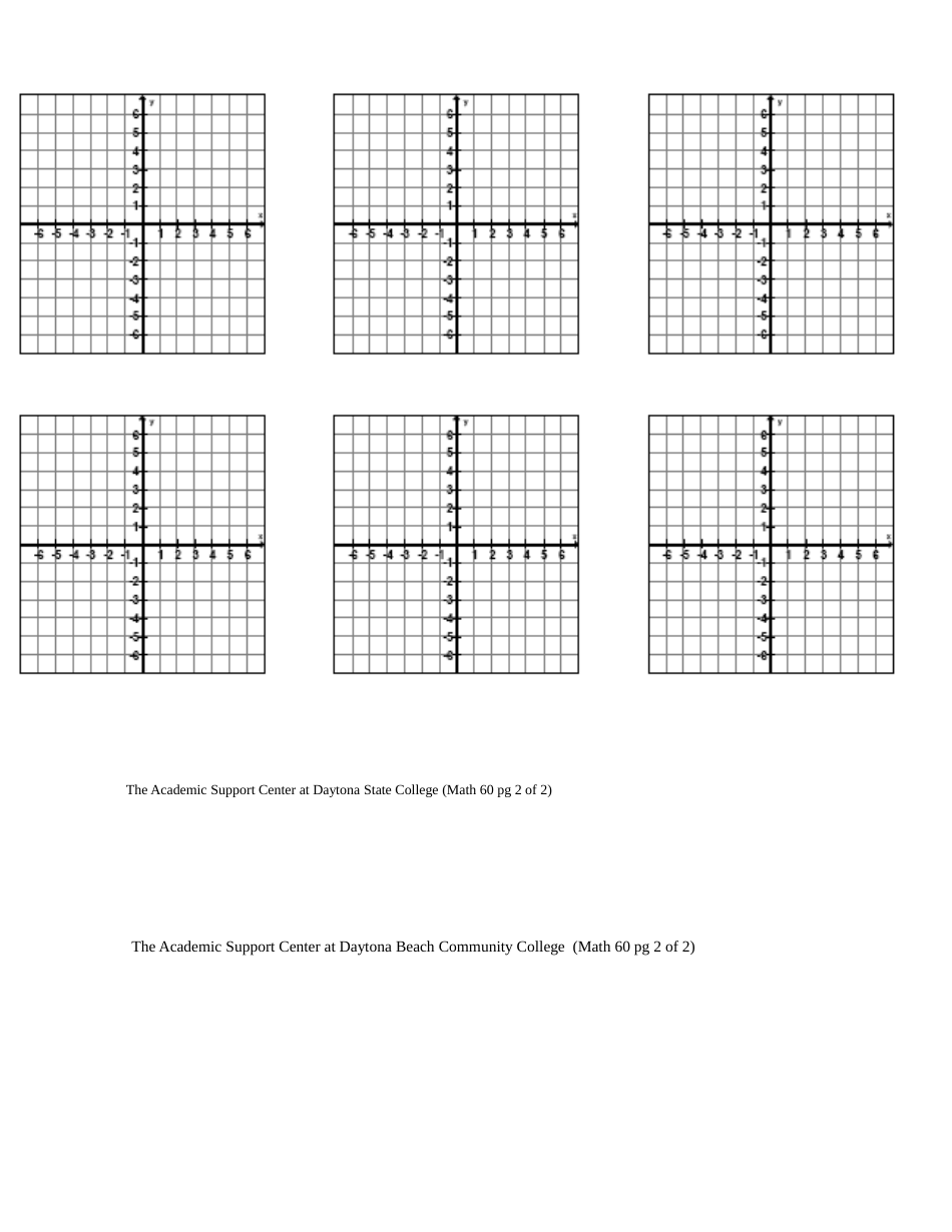 Black Graph Paper Templates With Axis - the Academic Support Center at Daytona State College - Florida, Page 3