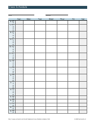 Document preview: Weekly Class Schedule Template - Blue