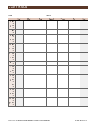 Document preview: Brown Weekly Class Schedule Template