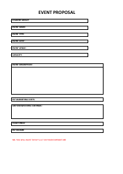 Document preview: Event Proposal Template