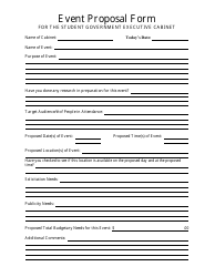 Document preview: Event Proposal Template