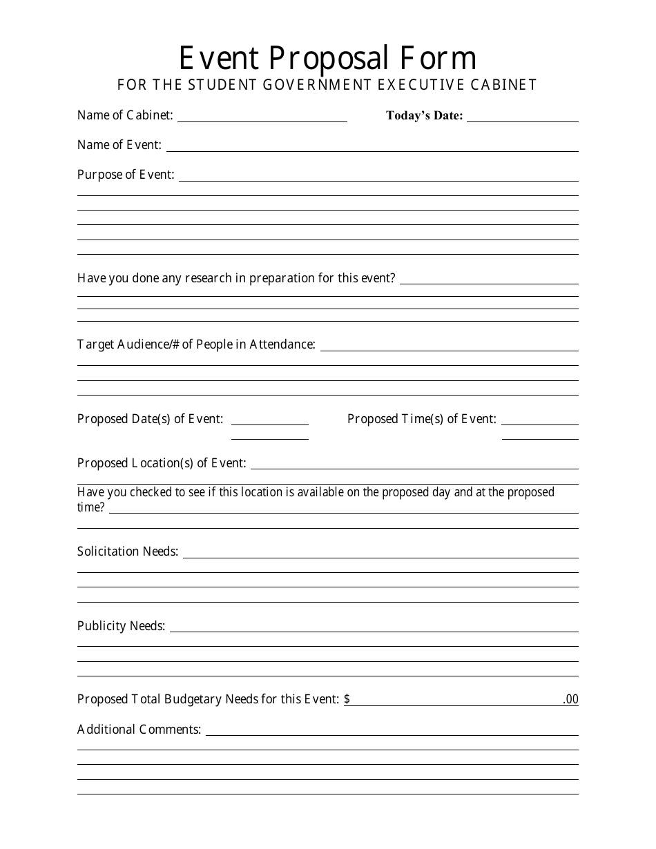 Event Proposal Template - for the Student Government Executive Cabinet
