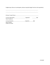 Church Sponsored Event/Activity Proposal Form, Page 2