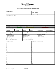 &quot;At-A-glance Weekly Project Status Report Template&quot;