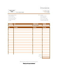 Document preview: Brown Business Invoice Template