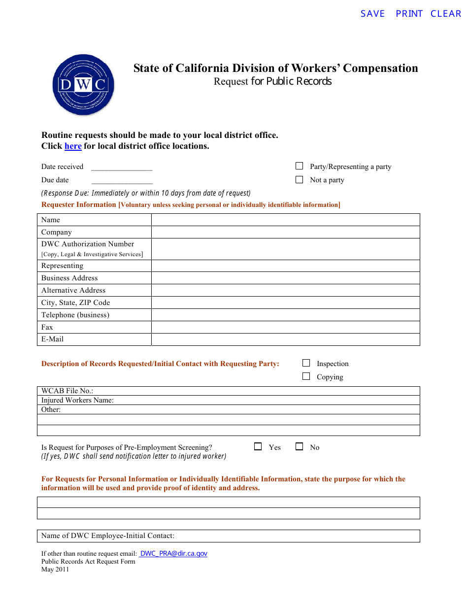 California Request For Public Records Fill Out Sign Online And