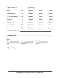 Job Safety Analysis Form, Page 2