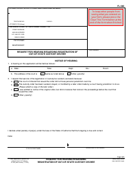 Form FL-585 Request for Hearing Regarding Registration of Out-of-State Custody Decree - California