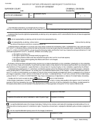 Document preview: Form 362 Waiver of Further Appearances and Request to Enter Plea - Vermont