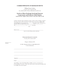 Articles of Share Exchange Involving Domestic Corporations and Domestic Other Entities - Massachusetts, Page 2