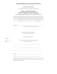 Articles of Charter Surrender Upon Foreign Non-profit Conversion - Massachusetts, Page 2