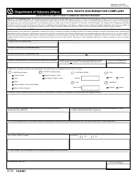 Document preview: VA Form 10-0381 Civil Rights Discrimination Complaint