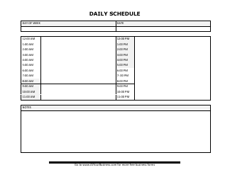 Document preview: Daily Schedule Template