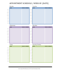 Document preview: Appointment Schedule Template