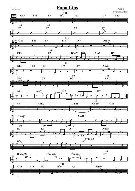 Bob Mintzer - Papa Lips Sheet Music and Chords Cover Art Preview