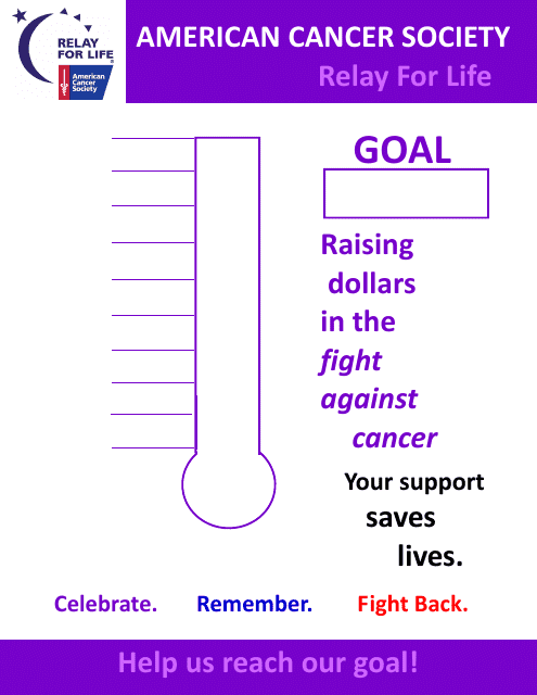 Fundraising Thermometer Template - American Cancer Society