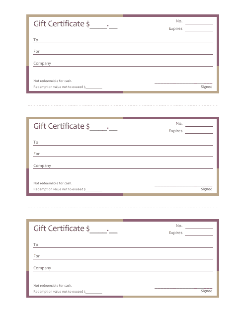 Gift Certificate Template - Brown and Red