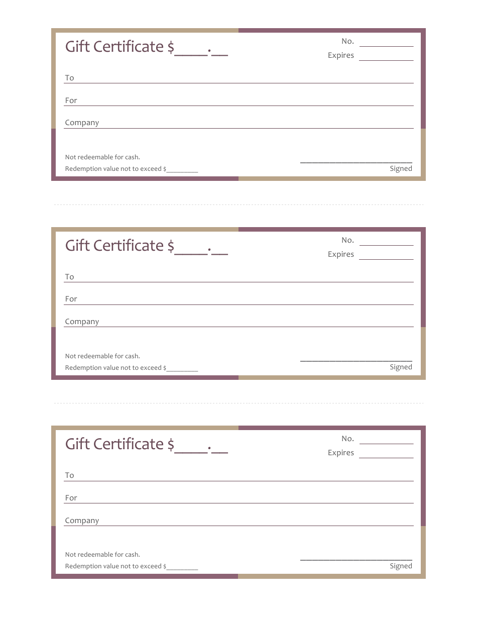 Gift Certificate Template - Brown and Red, Page 1