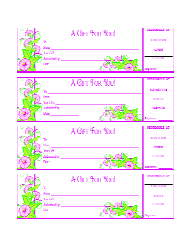 Document preview: Gift Certificate Template - Pink