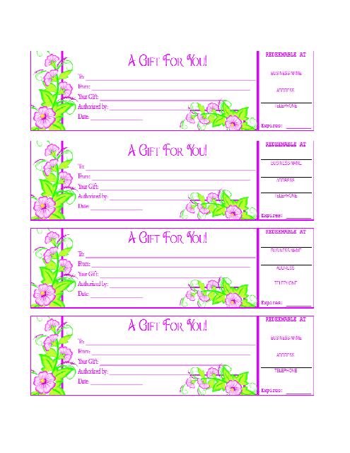 Gift Certificate Template - Pink