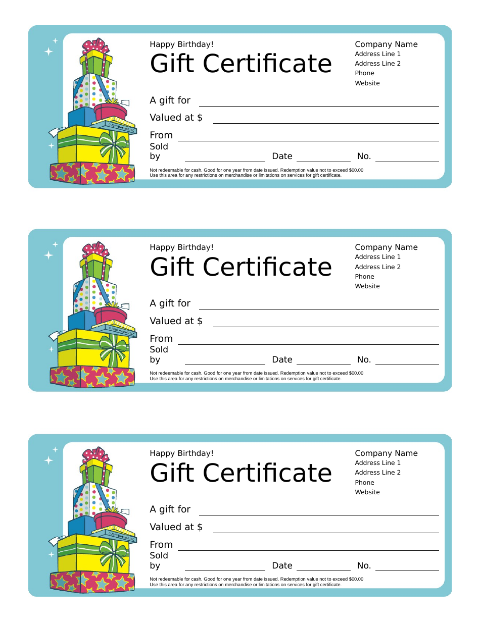 birthday gift certificate template download printable pdf templateroller