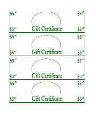 Document preview: 5 Dollars off Gift Certificate Template