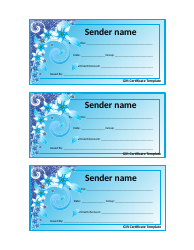 Document preview: Gift Certificate Template - Flowers