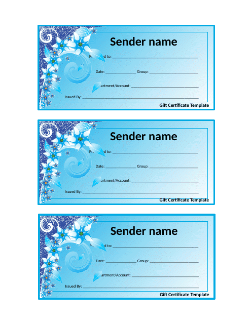 Gift Certificate Template - Flowers