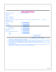 Document preview: Annual Salary Certificate Form