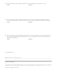 Professional Limited Liability Company Certificate Form of Organization - Massachusetts, Page 2