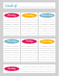 Document preview: Weekly Planner Template - Grey