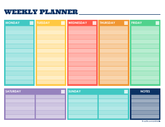 Document preview: Weekly Planner Template - Varicolored