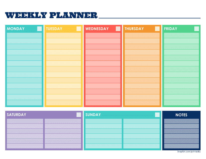 Weekly Planner Printable 15 Minuet