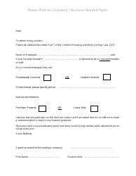 Document preview: License Application Form for Employee