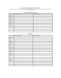 Landlord Tenant Checklist Form