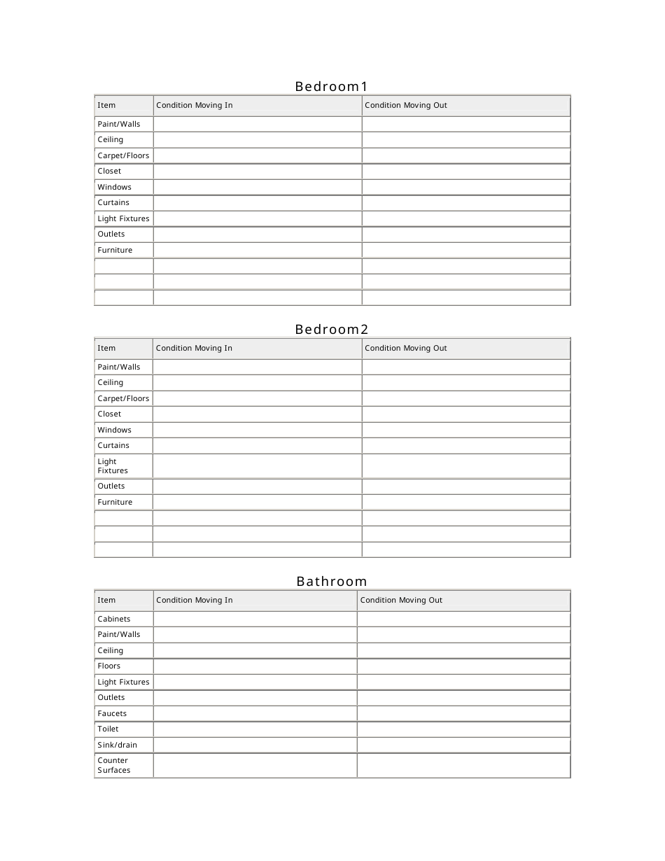 Landlord Tenant Checklist Form - Fill Out, Sign Online and Download PDF ...