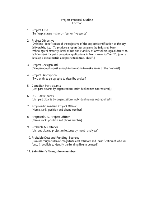 Project Proposal Outline Template Download Printable PDF