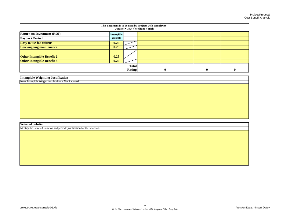 Project Proposal Template - Cost Benefit Analysis, Page 7