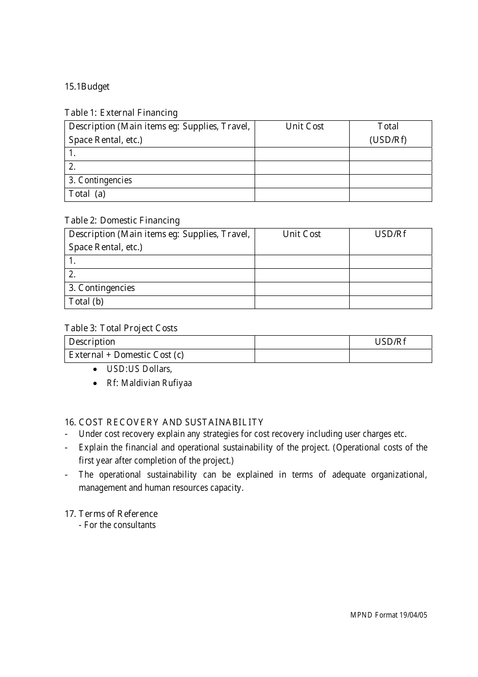 Project Proposal Format - Maldives, Page 3