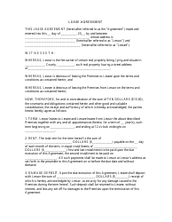 Lease Agreement Template - Big Text
