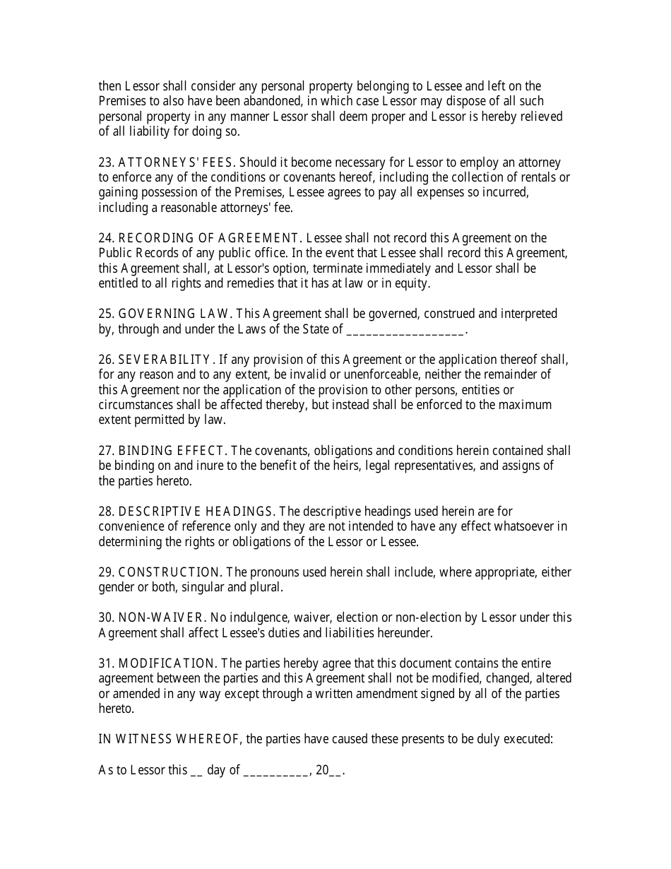 Lease Agreement Template - Big Text, Page 6