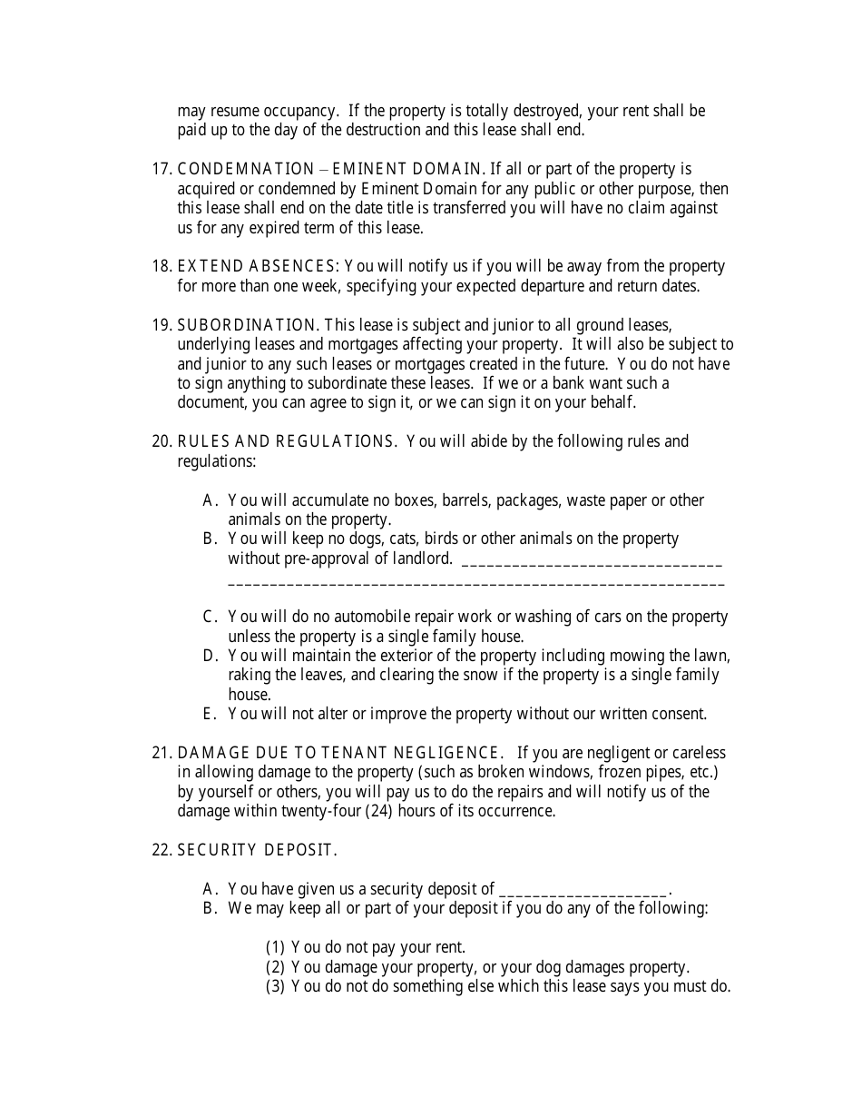 Lease Agreement Template - Different Terms, Page 4