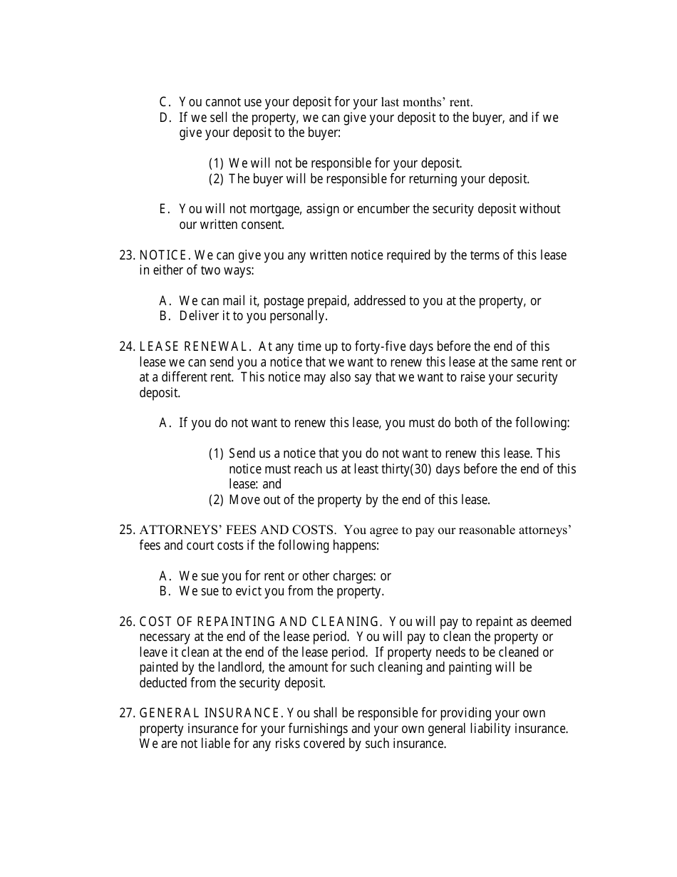 Lease Agreement Template - Different Terms, Page 5