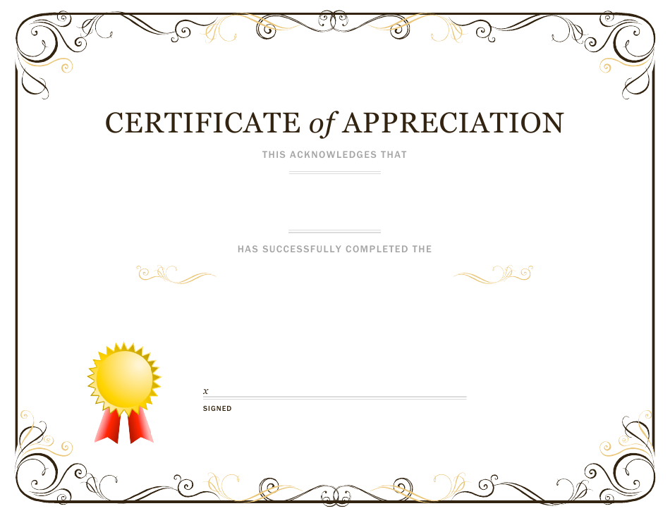 Certificate of Appreciation Template, Page 1
