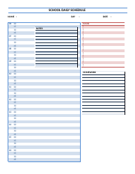 Document preview: School Daily Schedule Template