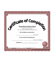 Document preview: Company Certificate of Completion