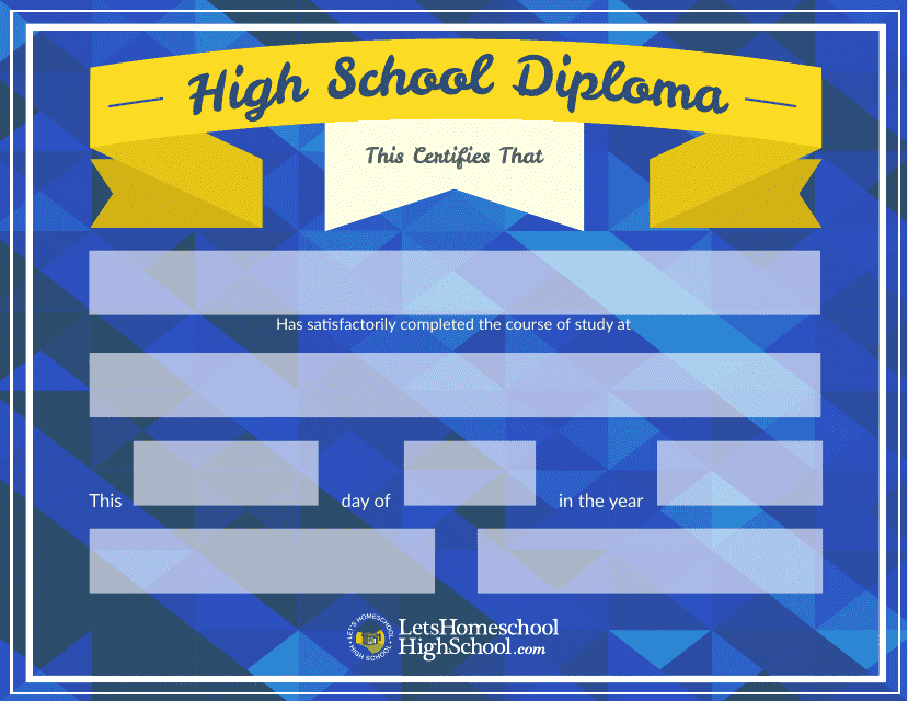 High School Diploma Certificate Template Download Pdf