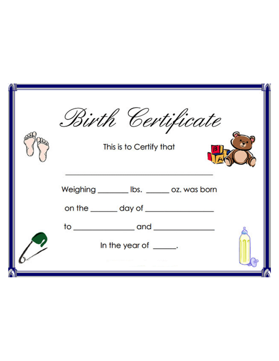 Birth Certificate Template Download Fillable Pdf  Templateroller Regarding Editable Birth Certificate Template