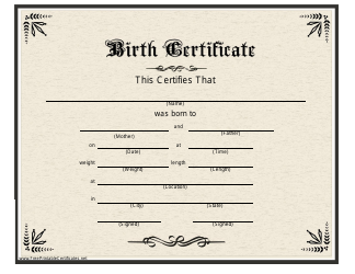 &quot;Birth Certificate Template&quot;